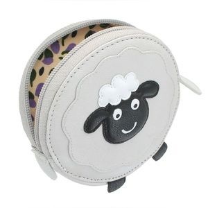 NWOT 🐑 MALA LEATHER ANIMAL DESIGN ROUND LEATHER COIN PURSE